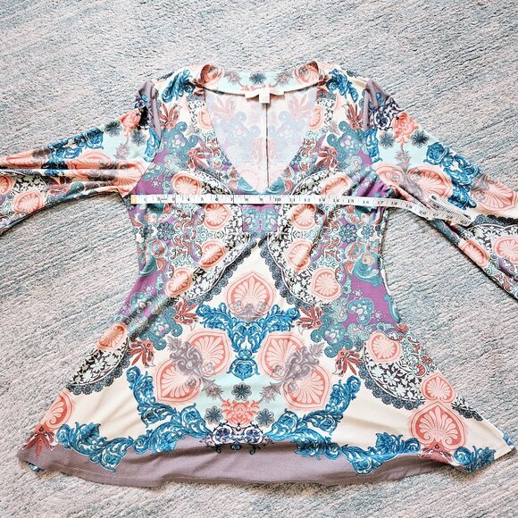 Boston Proper Multicolor "Paisley" Top , Size Medium - Picture 1 of 6